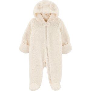 Carter's Hooded bear-ear Sherpa Jumpsuit - 6mos